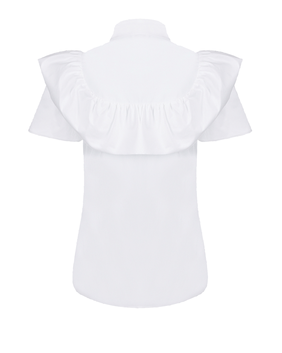 Белая рубашка с короткими рукавами Red Valentino, размер 40, цвет белый - фото 5